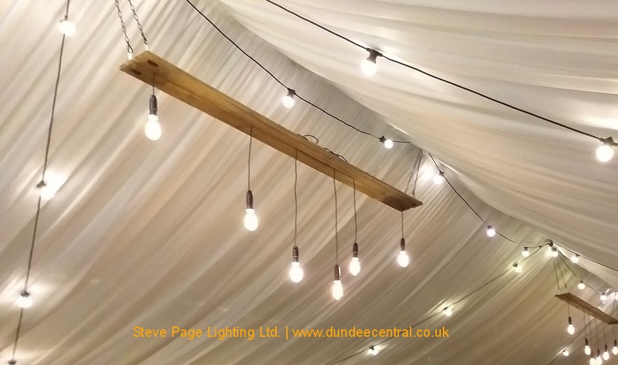 hanging edison lightbulb display hire